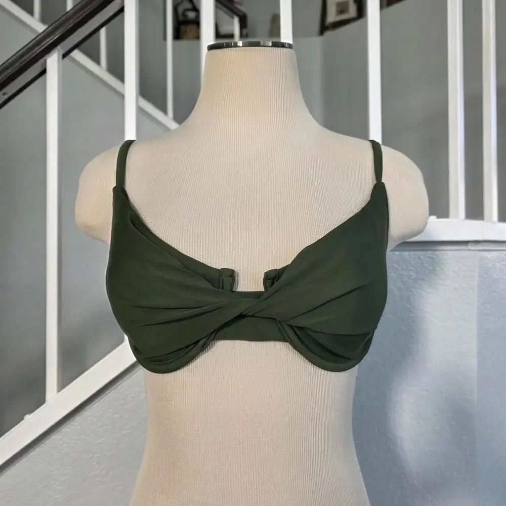 Zaful Twist Front Bikini Sets Underwire Tie Back Bikini High Waisted Women's 6